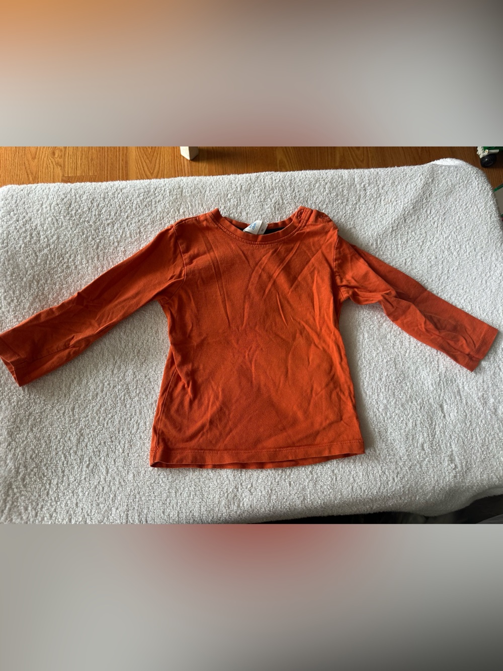 Children's Long-Sleeve Crewneck Tee in Vibrant Orange